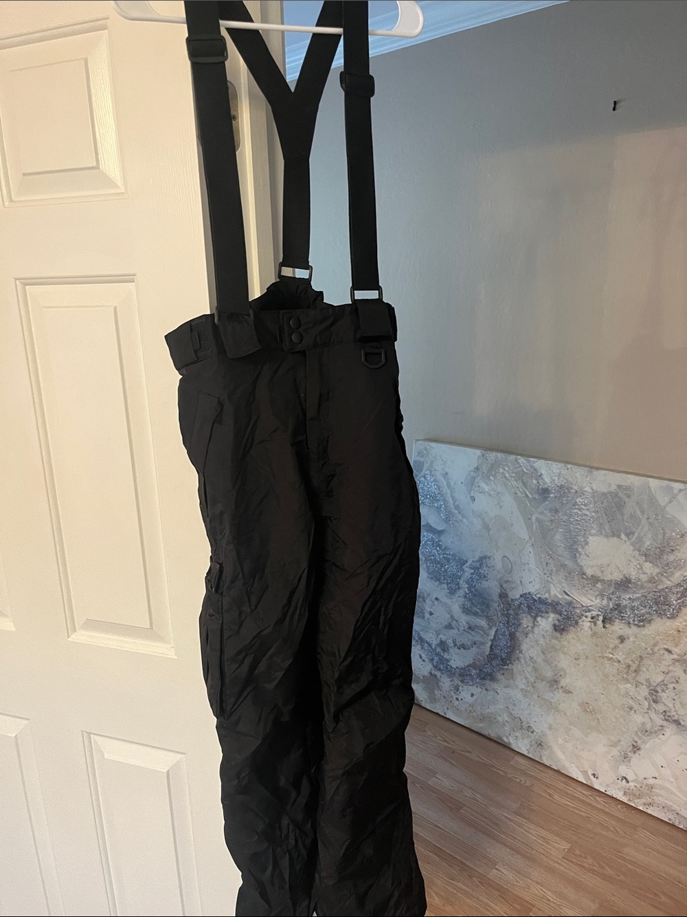 Men's Black Ski Snow Pants with Adjustable Suspenders size 16